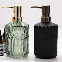 Flytande tvåldispenser nordisk stil flask förtjockad glas s schampo duschgel press badrum dekoration tillbehör 230411