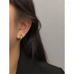 Backs Earrings Ins Real Gold Electroplating High-quality Mosquito Coil Ear Clip Metal Small Circle Simple No-piercing Earrings.