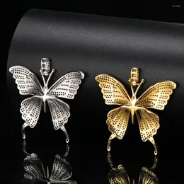 Naszyjniki wiszące Europejskie i amerykańskie mikroinkonowane z cyrkonem motyl bioder biżuterii rap rapowy Naszyjnik