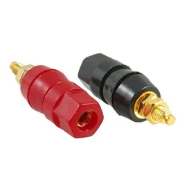 20 st/parti Freeshipping Gold Plated Red Black Plastic Shell 4mm Banana Socket Mässing Bindande Post Adapter Connector SDlik