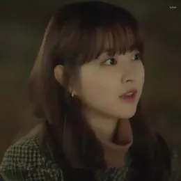 Stud Earrings Korean Drama The One Day Destruction Entered Front Door Of My House Park BoYoung Same Style High Quality Oval