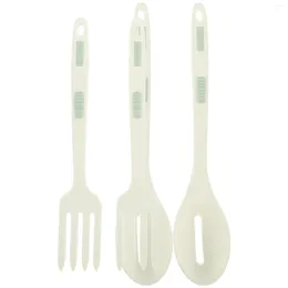 Dinnerware Sets 1 Set Silicone Flexible Fork Kitchen Mixing Spoon Nonstick