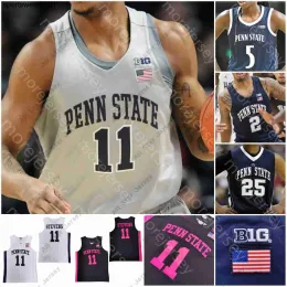 Camisas de basquete personalizadas Penn State Basketball Jersey NCAA College Lamar Stevens Myles Dread Jones Izaiah Brockington Mike Watkins Curtis J