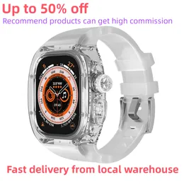 Voor Apple Watch Ultra 8 -serie 49 mm 45 mm 1,99 inch scherm Gemengde kleur Silicagel Fashion Watch Case met multifunctionele slimme horloges