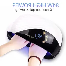 FreeShipping 84W Led Lamp Nail Manicure 2 in 1 Built-in Cooling Fan for Two Hands 10s Fast Nail Dryer Machine Curing All Kinds of Gel Lcmmu