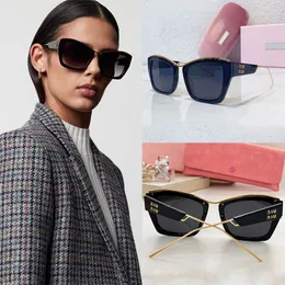 Стильные прямоугольные солнцезащитные очки в металлической оправе «кошачий глаз» MU02YS, многоцветные градиентные люнеты, ультратонкие металлические ножки, сексуальные женские очки для отдыха и отпуска, оригинальная коробка
