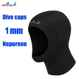 Swimming caps 1mm Scuba Diving Cap Neoprene Protect Hair Swimming Hat With Shoulder Snorkeling Equipment Hat Hood Neck Cover Natation 230411