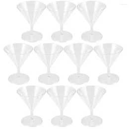 Wine Glasses 10 Pcs Disposable Wineglass Plastic Cocktail Drinking Cup Mini