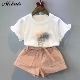 Clothing Sets Melario Cotton Girls Summer Vest Two Piece Sleeveless Children Fashion Clothes Suit Casual Dot Outfits 230412