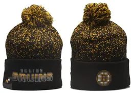 Bruins Beanies Boston Cap шерсть теплый спортивный вязаная шляпа хоккея в североамериканской команде полосатой боковой линии USA College Coffe Hats Men Men Women