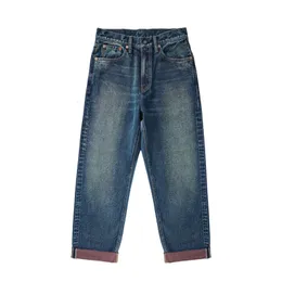 Mäns jeanssås Zhan 317XX-SX01 Mäns jeans selvedge Denim Jeans Herrens nödställda tvättade jeans Löst fit Red Double Dye 15oz 230412