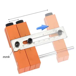 Freeshipping 1 Set Regolabile Doppio Foro Tasca Sistema di Maschere Punte da trapano Tassello di Perforazione Jig Punch Locator Lavorazione del Legno Trapano Fipqs