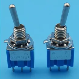 送料無料500pcs Blue MTS-102 3-PIN 6MM MINI SPDT ON-ON 6A 125VACトグルスイッチPDSQB