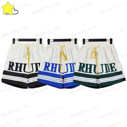 Shorts masculinos secagem rápida shorts shorts de verão homens mulheres bordados casuais splice fita dentro de calcinhas de malha gracas simples shorts externos t230412