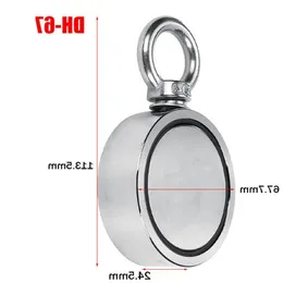 600/500KG Powerful Round Neodymium Magnet Strong Hook Salvage Magnet Sea Fishing Equipment Holder Pulling Mounting Pot Rogfo