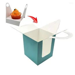 Gift Wrap Cup Window Cake Box Weekend Birthday Party Wedding Graduation Transparent Single Muffin Commemoration Day Packing Cupcake