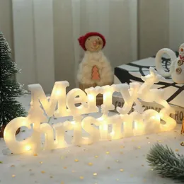Buon Natale Lettera Segno luminoso Decorazioni natalizie Lanterna a LED Ghirlanda di Natale Luci sospese w-01000211D