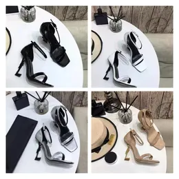 2023ブーツ高級デザイナーの女性ドレスシューズオピウムシューズ本革ハイヒールメタルヒール調整可能な足首ストラップカジュアルファッショントップトップ品質ボックスサイズ35-40