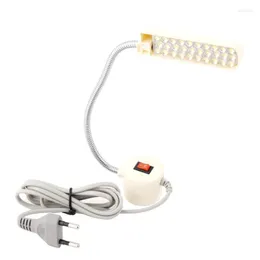 Bordslampor 2W 30LED LED -lampan för symaskin bärbar ljus magnetisk montering bas svanhals belysning oss/EU -plugg