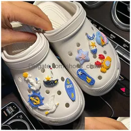 Shoe Parts Accessories Ocean Sea Seagl Crab Charms Cute Toy Decoration Kids Gifts Slipper Backpack Fit Croc Girl Buckle Party Xmas Dhoeu