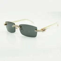 5.0 mm diamond buffs sunglasses 3524012 with natureal white buffalo horn legs and 56 mm Lenses