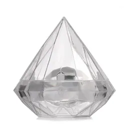 Present Wrap 48st Lot Transparent Plastic Diamond Shape Candy Box Clear Wedding Favor Boxes Holder Holders Gifts Givea Boda1261U