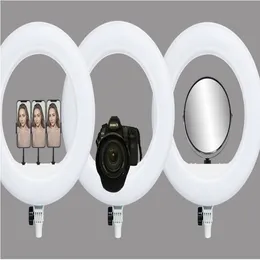 Freeshiping bi-color photo studio ring light LED 비디오 라이트 램프 사진 날 조명 96W 5500K 480 LED 매크로 조명 KVMAW