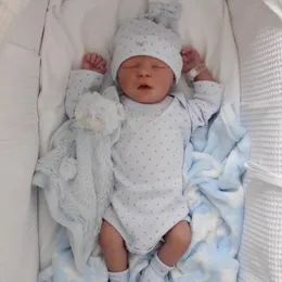 Bebekler NPK 45cm Yumuşak ve Tam Vücut Silikon Yeniden doğan Toddler Bebek Yaşam Born Born Bebek Esnek 3D Cilt Tonu Damarlar Premie 231110