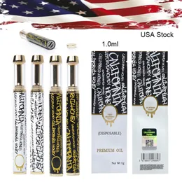 USA Stock California Honey Disposable Vape Pens Empty Rechargeable 1ml Atomizers Carts Copper Wax Vaporizer 530mAh Thick Oil Cartridges Packaging Bags E Cigs