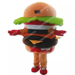 Super bonito grande hambúrguer trajes da mascote halloween personagem dos desenhos animados roupa terno natal festa ao ar livre roupa unisex roupas de publicidade promocional