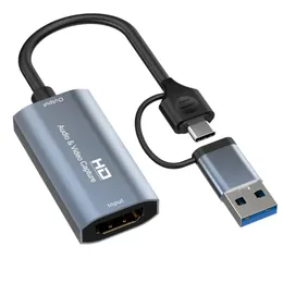 4K Video Capture Card HDMI-kompatibelt till USB en typ-C-ljudvideoinspelare för PC-spel