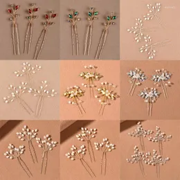 Kopfschmuck 3 Stück Hochzeit Haarnadeln Braut Haarschmuck Perle Strass Blume Braut Pins Brautjungfer Friseur Damen Schmuck