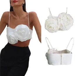 Kobiety damskie Camis kobiety w kształcie kwiatu szykownie elegancki biały kolorowy kolor spaghetti pasek zbiornikowy topy żeńskie vintage kamizelki streetwear y y