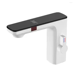 Bathroom Sink Faucets Convenient And Stylish Basin Faucet Digital Display Screen Automatic Sensor Control Durable Copper Construction
