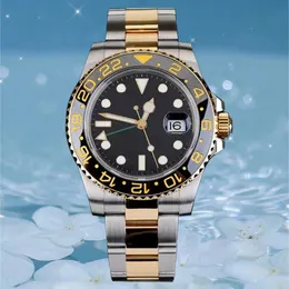 مشاهدة للرجال مصمم فاخرة مشاهدة Relojes GMT Clean Watch Factory 116713 Gold and Silver Watch 40 مم من الياقوت