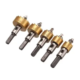 Freeshipping 5Pcs/lot HSS Drill Bit Hole Saw Set Stainless Steel Metal Alloy Wood Metal Drilling Holw Saw Cutter For Home Tools 16-30mm Ixkb
