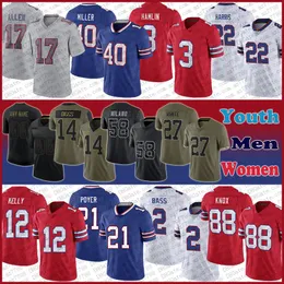 17 Josh Allen 14 Stefon Diggs Football Jersey Custom Dawson Knox Matt Milano von Miller Dion Dawkins Tredavious White Dalton Kincaid Ocyrus Torrence