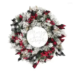Decorative Flowers Christmas Wreath For Front Door Artificial Garland Reusable Hang Decorations Wall