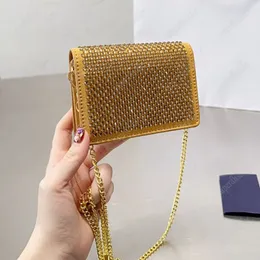 Borsa a tracolla di moda Borse a tracolla firmate Borse da donna di lusso per feste Frizione Lady Tracolla a catena con logo Strass Portafogli Borse all'ingrosso