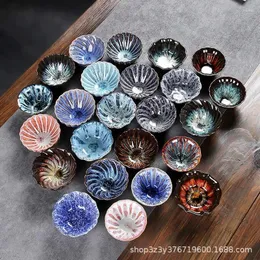 Occs 1pc kiln Change China Ceramic Tea Cup Temmoku Glaze Porcelain Curs