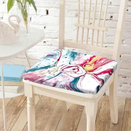 Poduszka wielokolorowa marmurkowa drukowane krzesło oparte na trwałym zdejmowanym prymacyjnym powładzie krzesła biurowe podkładka do dekoracji kuchni