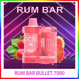 QST Rum Bar Bullet 7000 퍼프 전자 담배 일회용 vape 스타터 키트 8.0 ml 배터리 600mAh 충전식 전자 담배 Vape Pen Bang