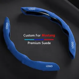 Non-Slip Suede Leather Car Steering Wheel Cover For Ford Mustang High Quality Sweat Absorption Protector Accessories Car Styling