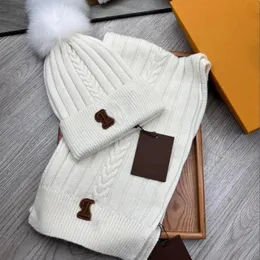 Beanie / Skull Caps Designer chapéus de malha ins popular canadá inverno chapéu clássico carta ganso impressão malha gorro cachecol 23-24