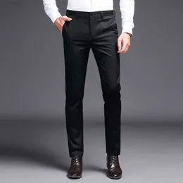 Herrenhosen 2019 Herren-Anzughose, Khaki-Anzughose, Modemarke, schwarze Business-Hose, gerade Arbeit für Männer, einfarbige, dünne Hose