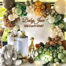 Decoração de festa 144 pcs abacate verde balão guirlanda arco kit selva safari tema suprimentos chá de bebê crianças aniversário decorações207l