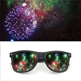 Squre shaped Special Effects Glasses american eyewear Watch The Lights Change to Heart Shape At Night Diffraction Glasses Fashion Sunglasses