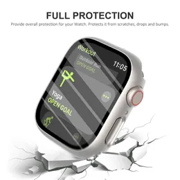 Suitable for Apple Applewatch 7th generation watch case PC spray tempered film integrated protective case iwatch8 watch case