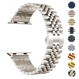 Watch Bands Steel Strap for Watch Ultra Band 49mm 40mm 44mm Metal 38mm 42mm Replacement Bracelet Series 8 7 6 SE 5 4 45mm 41mm 230411