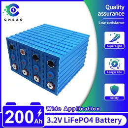 3.2v LifePo4 Battery 200AH 8sts uppladdningsbara LifePo4 -batterier Pack 200AH för 12V 24V 48V RV Solenergisystem Forklift Yacht